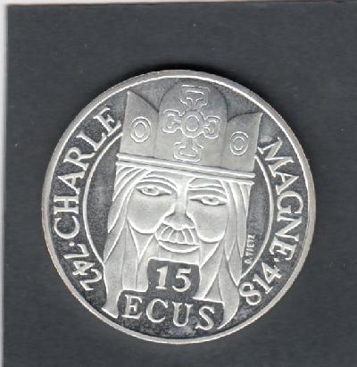 Beschrijving: 100 Francs 15 Ecu CHARLEMAGNE